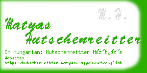 matyas hutschenreitter business card